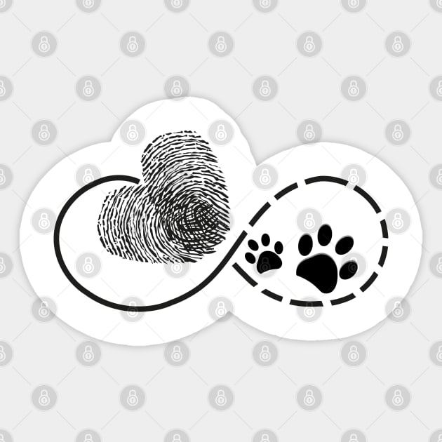 Eternity with finger print heart and dog paw print Sticker by GULSENGUNEL